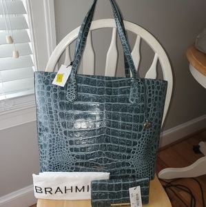 Brahmin Misha Obsidian Veil Tote & matching wallet